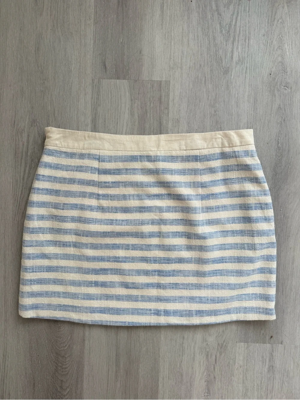 Avec Les Filles Anthropologie Striped Blue White Mini Skirt XL